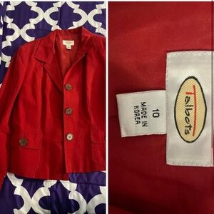 Talbots red suit size 10 P
